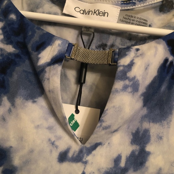 NWT Calvin Klein Keyhole Tie Dye Knit Blouse Size XS - Picture 6 of 9
